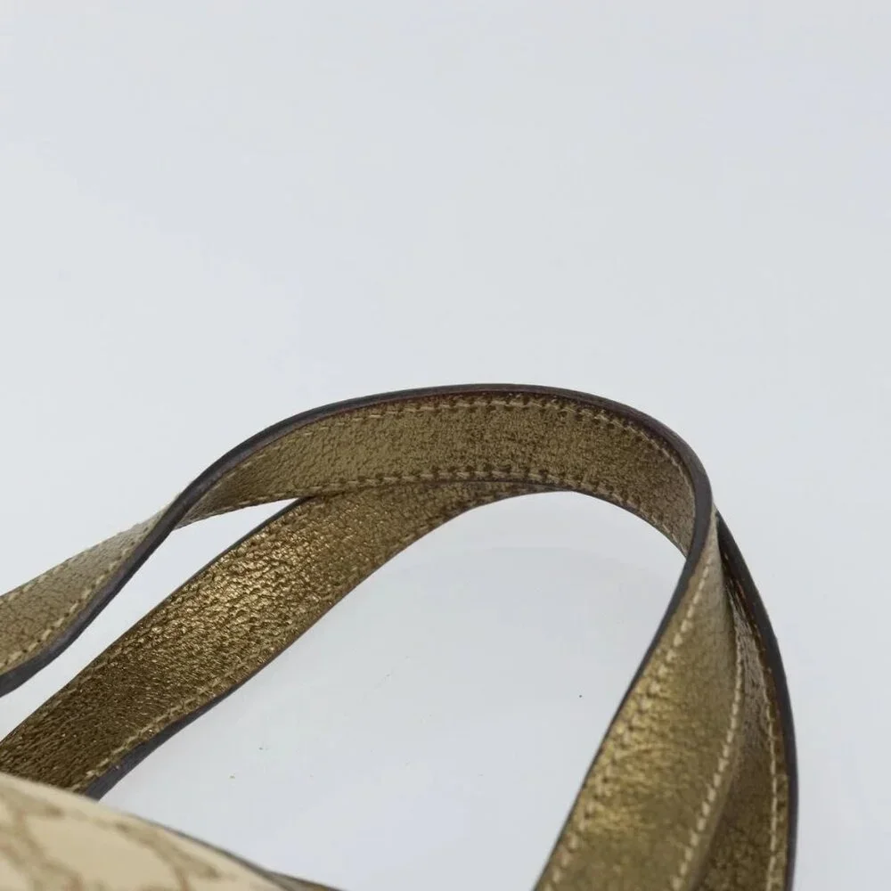 GUCCI GG Canvas Sherry Line Hand Bag Beige Gold 139261 Auth BA8631 - Picture 9 of 16